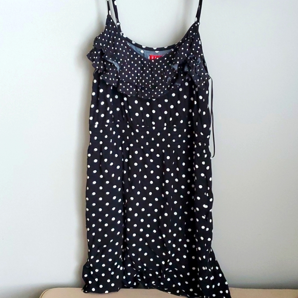 Elle black and white dot sundress